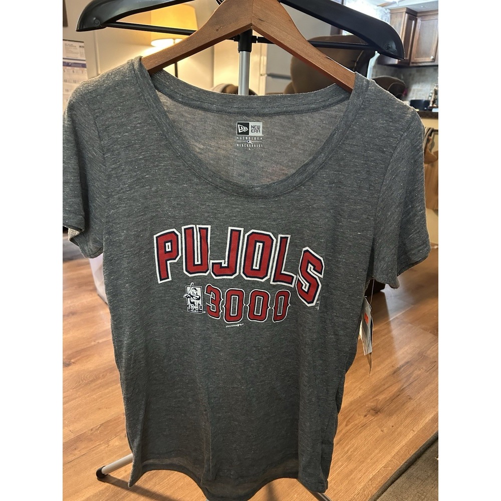NWT Heather Gray Large‎  Pujols 3000 Hit Commemmmorative Tee Shirt